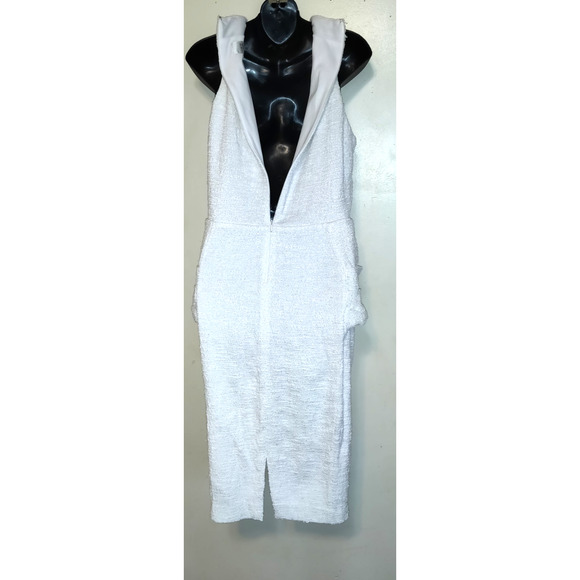 Badgley Mischka Dress Womens Plus 16 White Party Formal Gown Sparkly Peplum Text - Picture 4 of 16